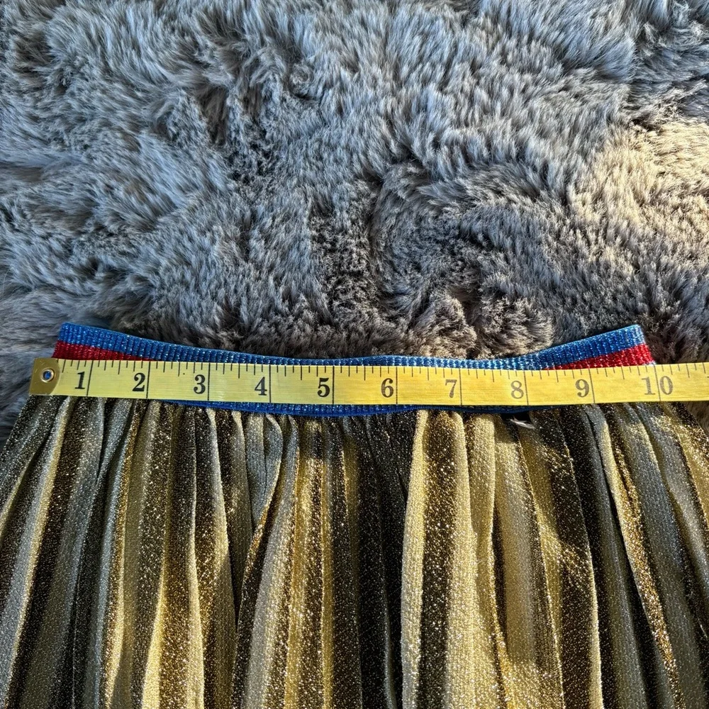Molo Bailini Gold Pleated‎ Lurex Shimmery Elastic Waist Skirt 98-104 Christmas